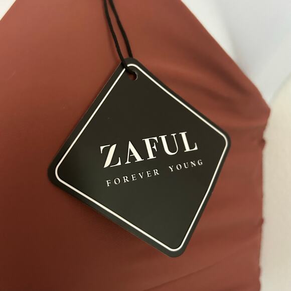 Zaful Twisted Lace Up Back High Waisted Two-Piece Padded Bikini L Large New - Picture 6 of 6